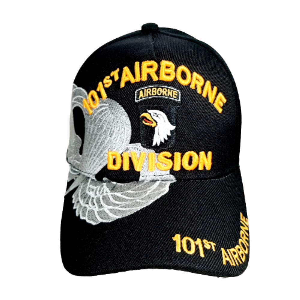 101st Airborne Division Ball Cap Embroidered Black Acrylic Army H3