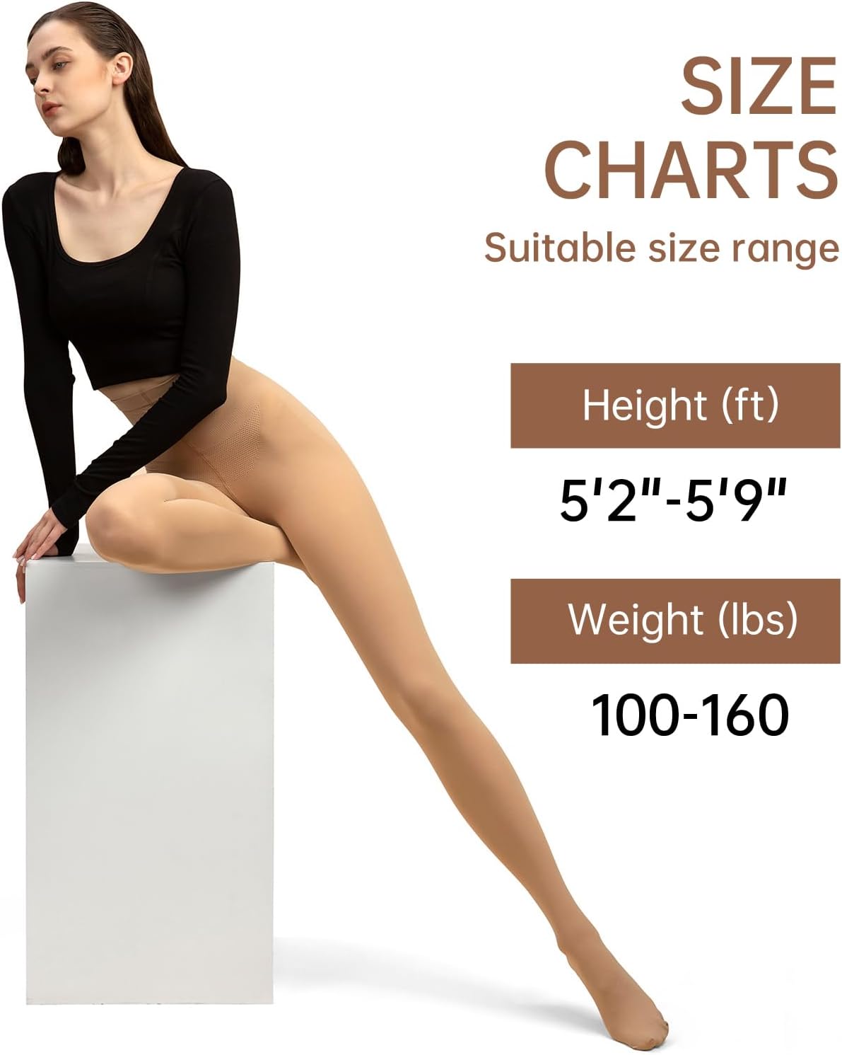 2 Pairs Women's Sheer Opaque Tights, 480D Soft Nylon Regular Multicolour Control Top Velvet Pantyhose - Image 6