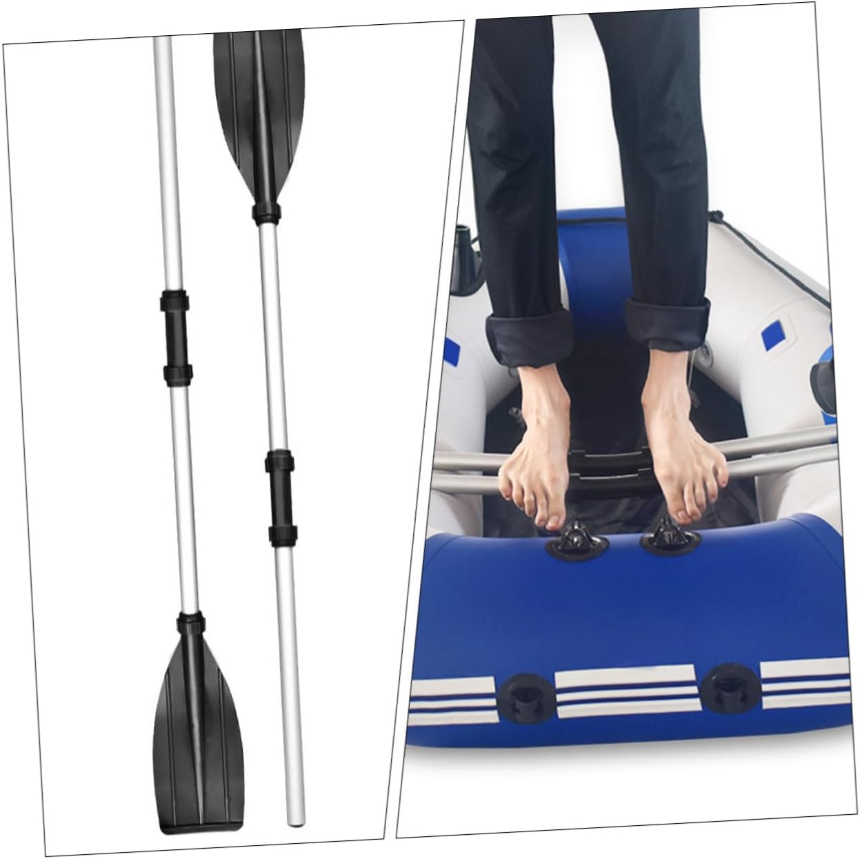 ibasenice Detachable Aluminum Canoe Paddle 2 Pairs Kayak Boat Oars Boat Accessories Aluminum Paddle