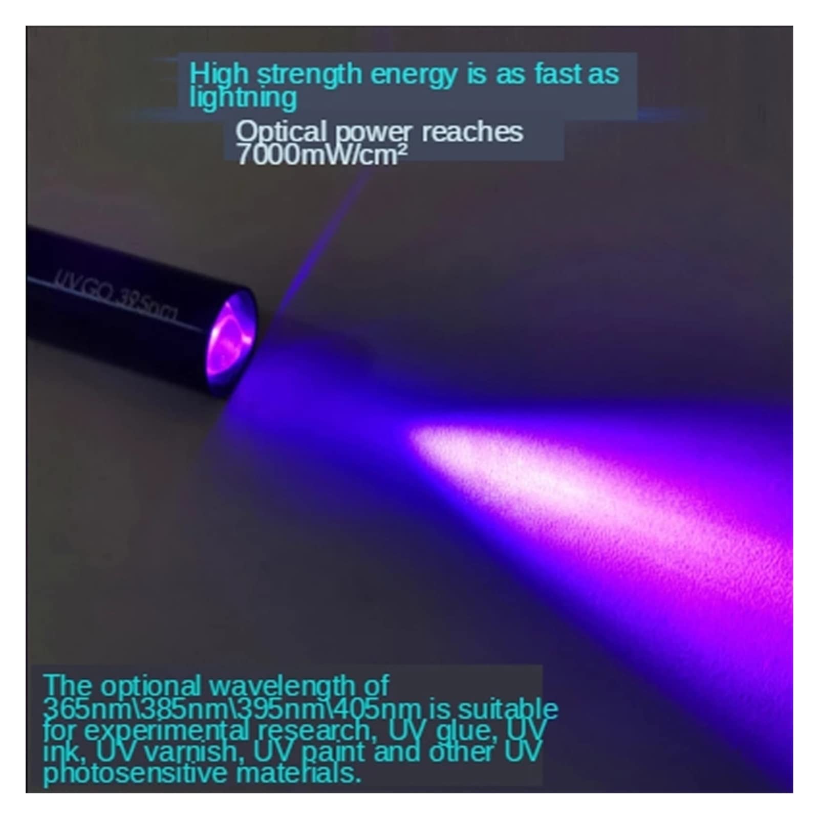 Hochleistungs-LED-UV-GEL-Härtungslampe UV-Lichthärtung Öldruckmaschine Glastinte Farbe Siebdruck 3D-Drucker 395NM 365NM(1_405nm)