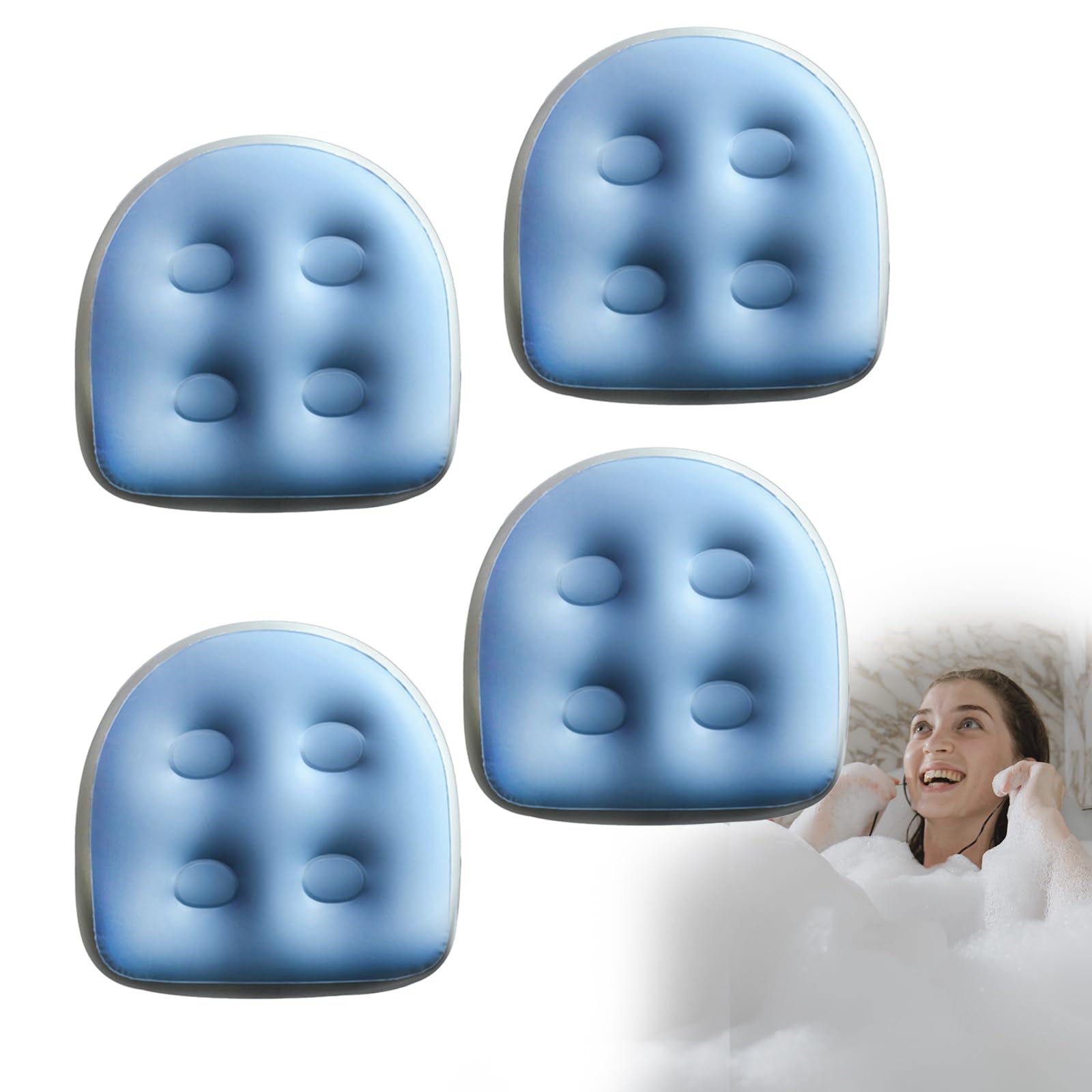 2024 Upgraded Edition?BAIJAHUXI 4pcs Spa and Hot Tub Booster,Seat Inflatable Bathtub Cushion,Spa Waterproof Back Pad,Soft Spa Cushion Massage-s Mat