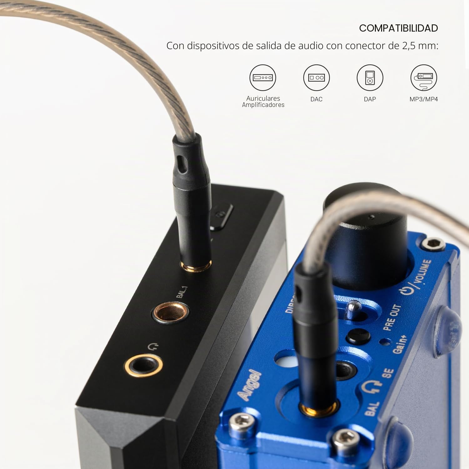 MEZE AUDIO | Cable upgrade para 99 Classics y 99 Neo | Cobre OFC chapado en plata | Longitud 1,50 m, simétrico (2,5 mm)