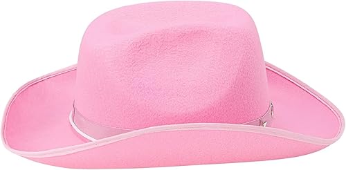 Miniatura 7 de Sombrero de vaquera de fieltro para mujeres y hombres, accesorios de disfraz (14.8 x 10.6 x 5.9 pulgadas)