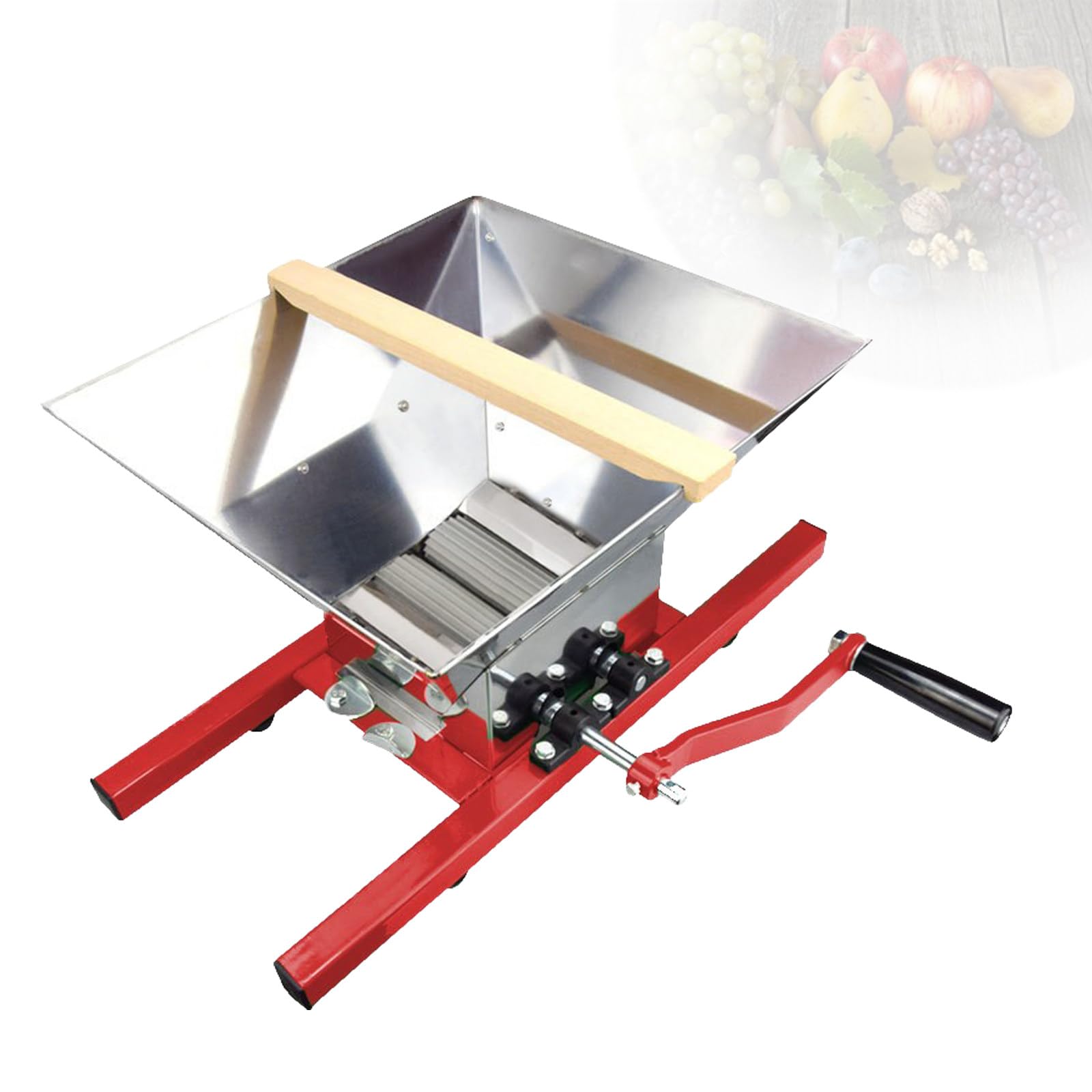 Apfel- und Traubenpresse,Obst- und Weinpresse aus Edelstahl,Apfel- und Weinpresse für selbstgemachten Apfelwein,großes Fassungsvermögen,Traubenpulper,Apfelpresse für Wein Grapecrusher