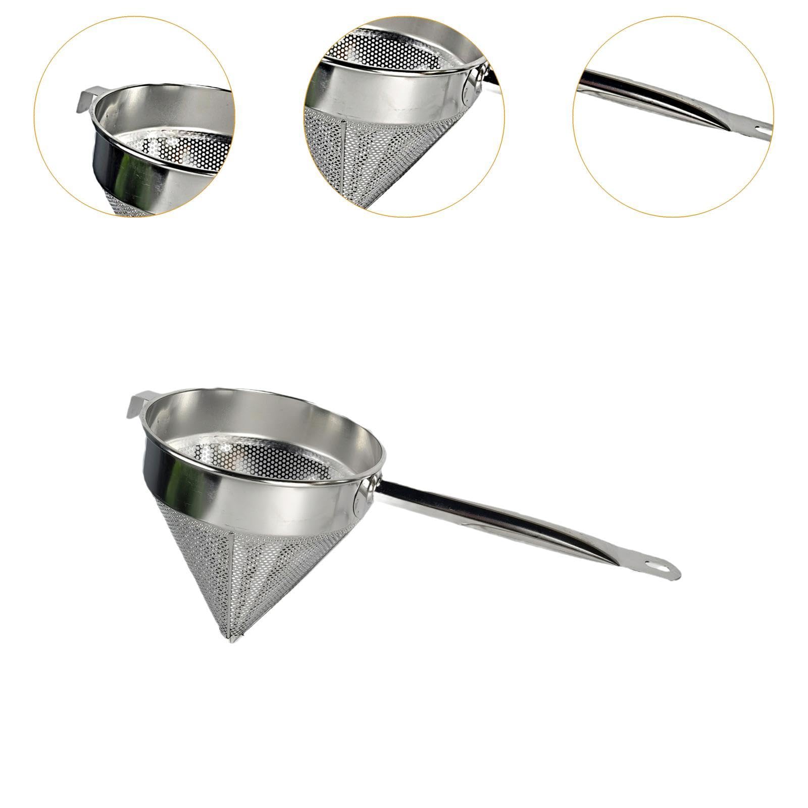 Edelstahl Bouillonsieb mit Verstärktem Griff, 25 cm Durchmesser, Küchensieb Zum Passieren von Pürees, Suppen Und Saucen