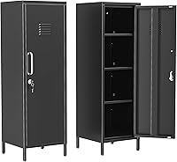 Vista 1 de Ckzbk - Armario de almacenamiento de 51.18 pulgadas de alto, gabinete de baño de metal para despensa, con 3 estantes ajustables para cocina, oficina