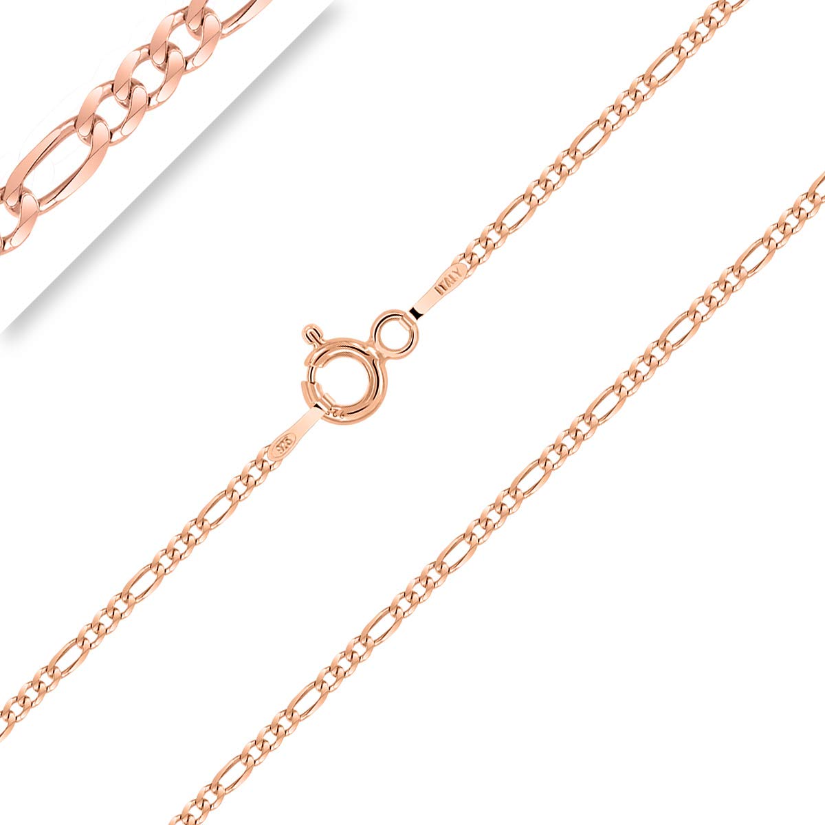 PLANETYS - Chaîne Argent 925 Plaqué Or 18 carats Maille Figaro (1+3