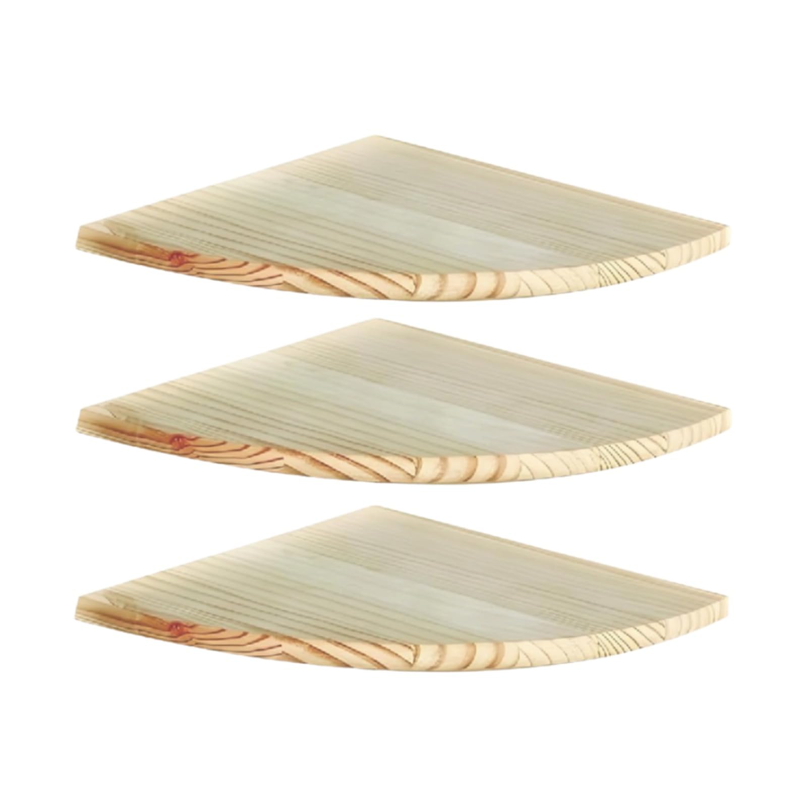 HOMION Corner Shelf Wood Set Of 3 Natural Wooden Wall Mounted Storage Wooden Shelves Kit (20 x 20 x 1.6 cm)