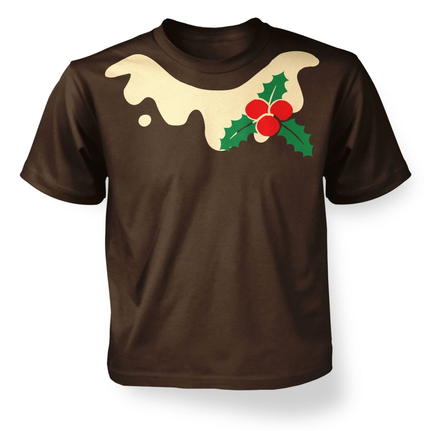 Christmas Pudding Costume Kids T-shirt - Dark Chocolate 5-6 Years