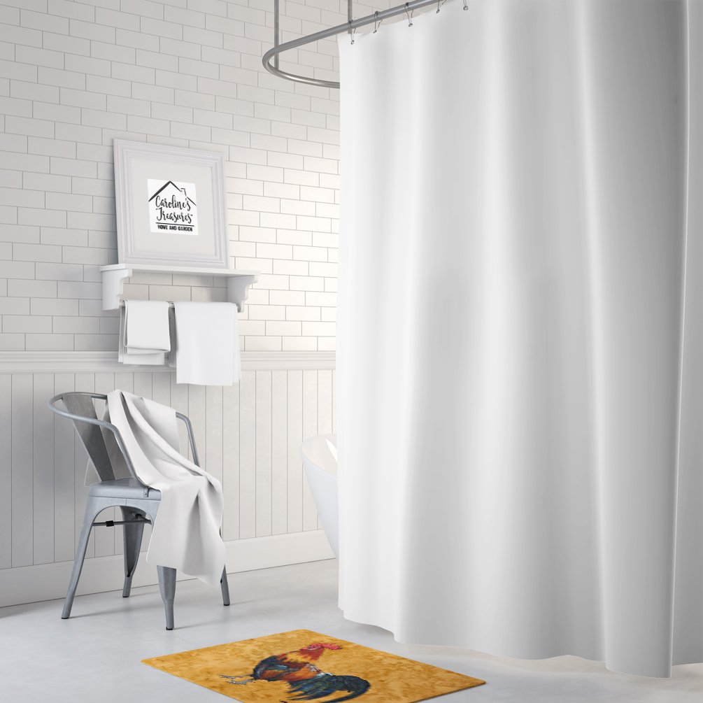 Caroline's Treasures 8651RUG Rooster Machine Washable Memory Foam Mat, Bathroom Rug, Non-Slip Bath Mat, Durable Thick Washable Rugs for Kitchen, Bathroom Quick Dry, Decorative Artwork,