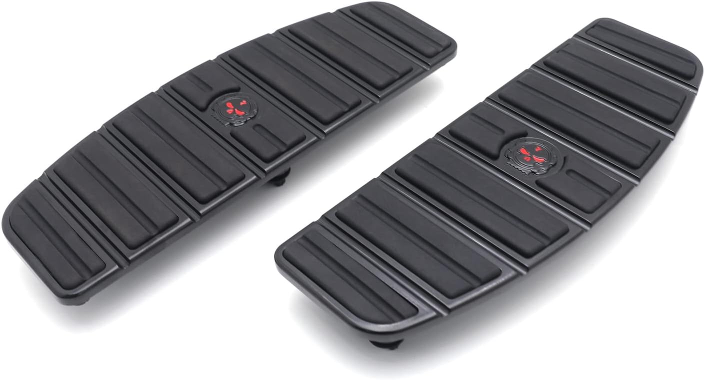 HTTMT- Black Skull Rider Footboard Insert Kit Traditional D Compatible with 87-15 TOURING 86-15 SOFTAIL [P/N: MT216-068-BK-XIN]