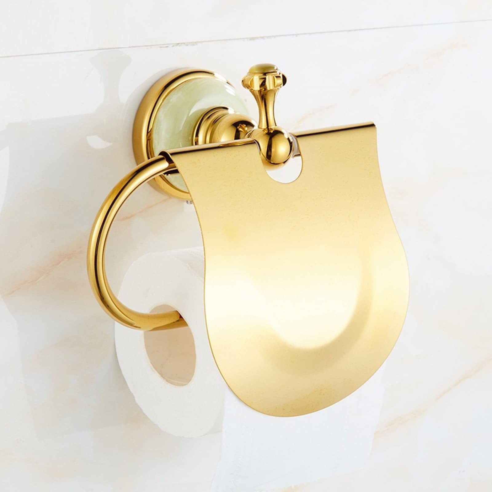FGXHHS Full Copper Bath Towel Rack Bathroom Pendant Set Shelf, Hardware Jade Gold Rack, Paper