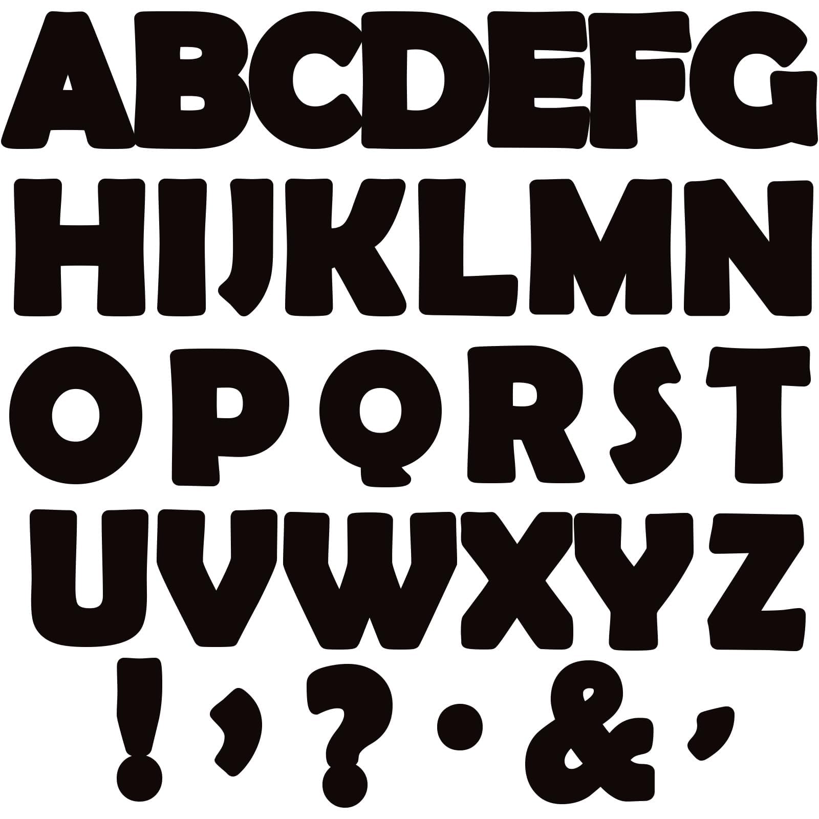 Qyeahkj 300 PCS Large 7" Font Letters and Punctuation Set, Black Classroom Alphabet Cutout for Bulletin Board Display Home School, A Great Helper to