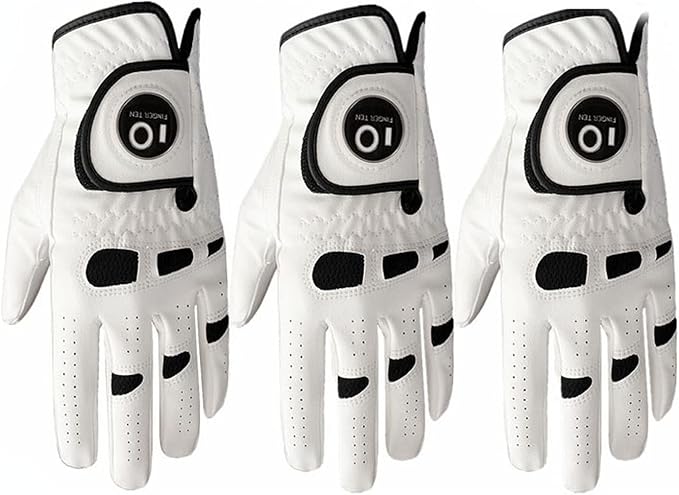Men’s Golf Gloves Left Hand Right with Ball Marker Value 3 Pack
