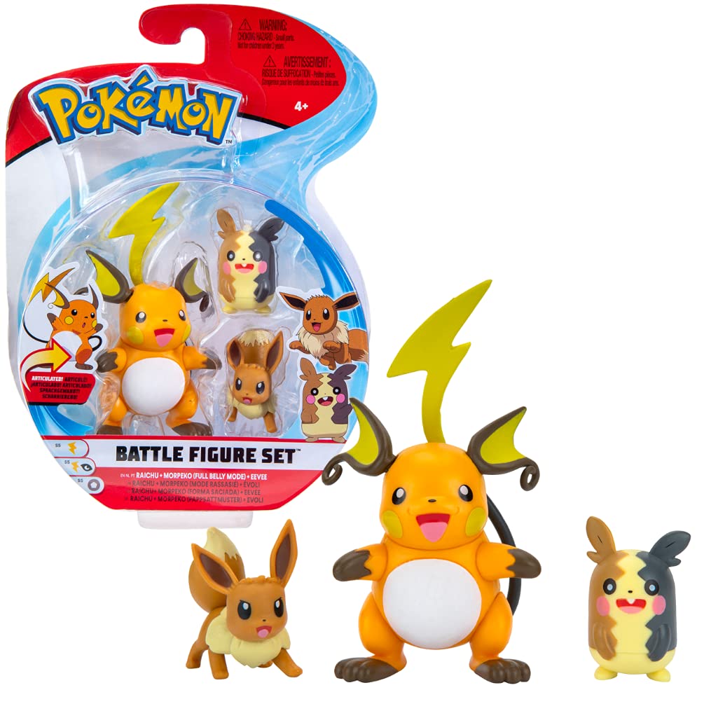 Buy Pokemon Figures Raichu, Eevee & Morpeko 58 cm Pokémon Figures