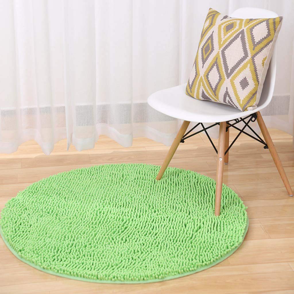 Tapis de chaise d'ordinateur rond en chenille pour un espace bureau cosy