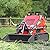 Stand-On Crawler Mini Skid Steer Loader with Trencher and 23 HP Gas Engine and Bucket Attachment, Stock USA