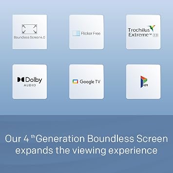 Skyworth 65-Inch UE7600 Series LED 4K UHD Google TV, HDR10, Dolby Audio, Bezel-Less Design, Ultra-Slim, Bluetooth Remote, Smart TV with Chromecast and Google Assistant Built-in (65UE7600, 2023 Model)
