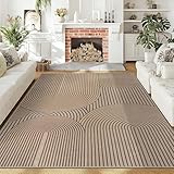 VSIWB Tapis de 160 x 230 cm de diamètre, aspect jute, antidérapant, lavable, emballage pliable, tapis rond pour chambre à coucher, salon et balcon