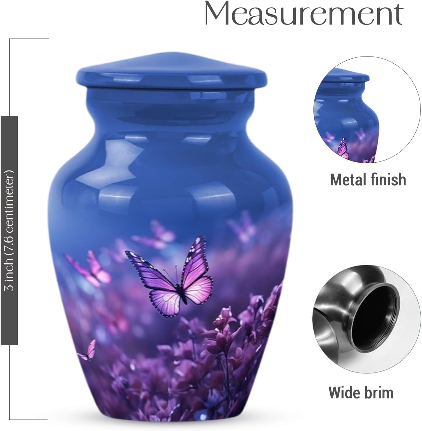 Butterfly Mini Urns for Human Ashes Adult Female & Male - Small Cremation Urn for Adult Women Ashes - Funeral Memorial Urn 3 Inch 4 Pcs