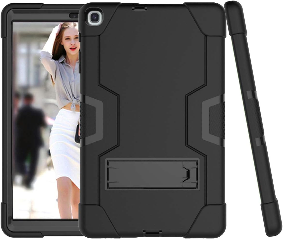 CherrryGalaxy Tab A 10.1 2019 Case(SM-T510/T515),Slim Heavy Duty Shockproof Rugged Case High Impact Full Body Protective Case for Samsung Galaxy Tab A 10.1 Inch T510/T515 (Black/Black)