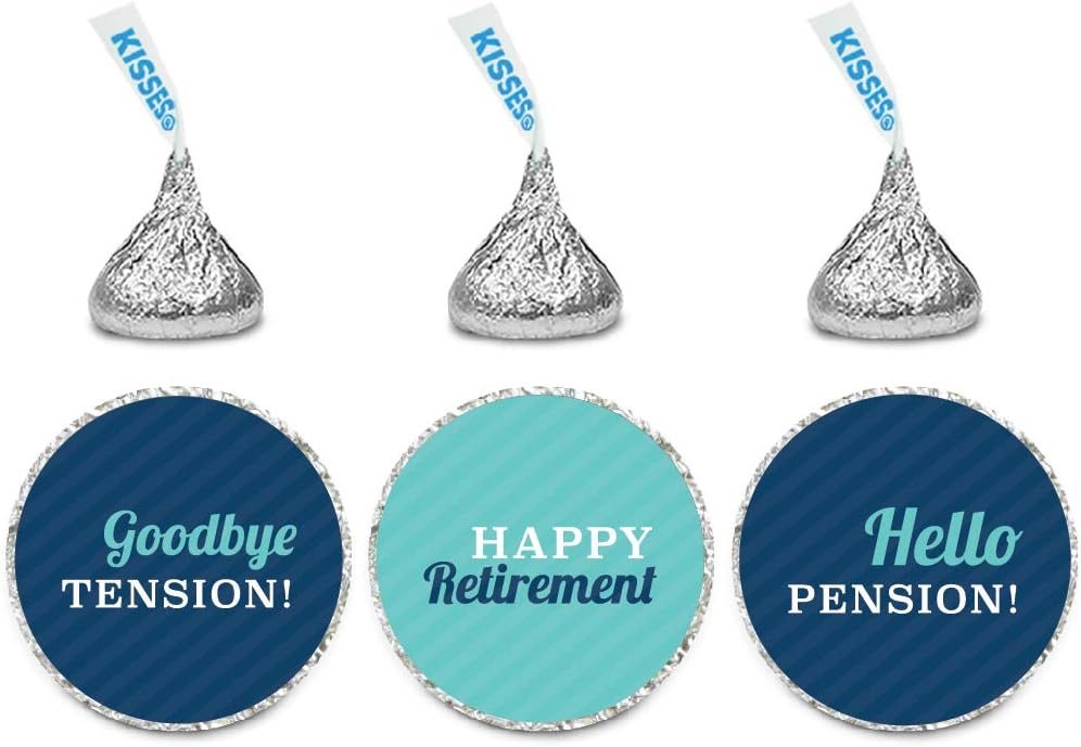 Andaz Press Chocolate Drop Labels Trio, Fits Kisses, Retirement 1, 216-Pack, for Male Men's Retirement Gifts