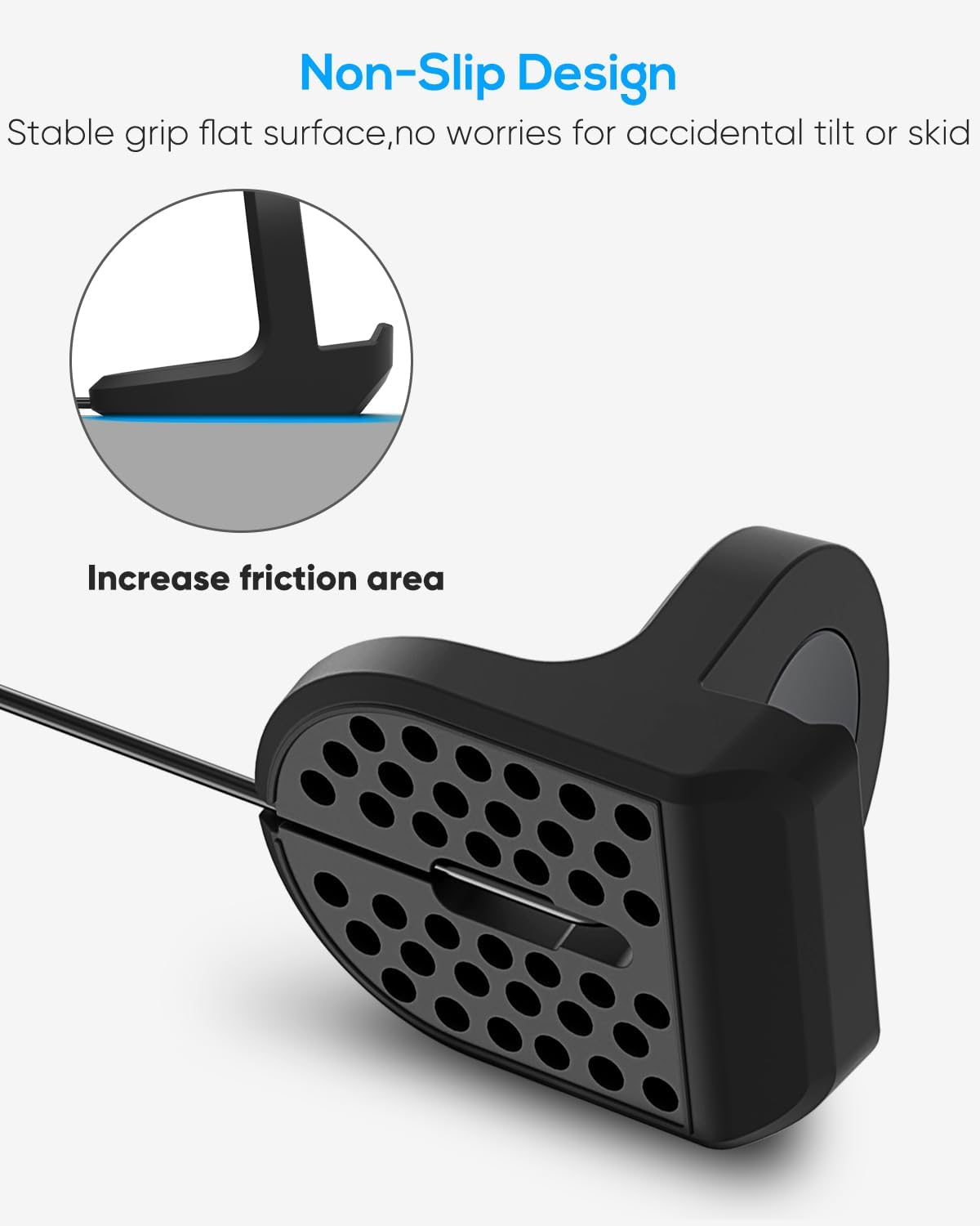 Stand for Samsung Galaxy Watch Ultra 2025 47MM/ 8 Classic 46MM/Watch 8 40/44MM/7 40,44mm/ Ultra/6 40 44mm Non-Slip Silicone Charging Dock,Charger Base Holder with Cable Management Slot,NOT Charger - Image 5