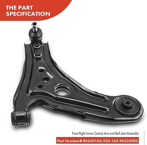 Miniatura 3 de A-Premium Brazo de control inferior delantero derecho, con rótula y buje, compatible con Chevrolet Aveo 04-11, Aveo5 06-11, Suzuki Swift+ 04-09,