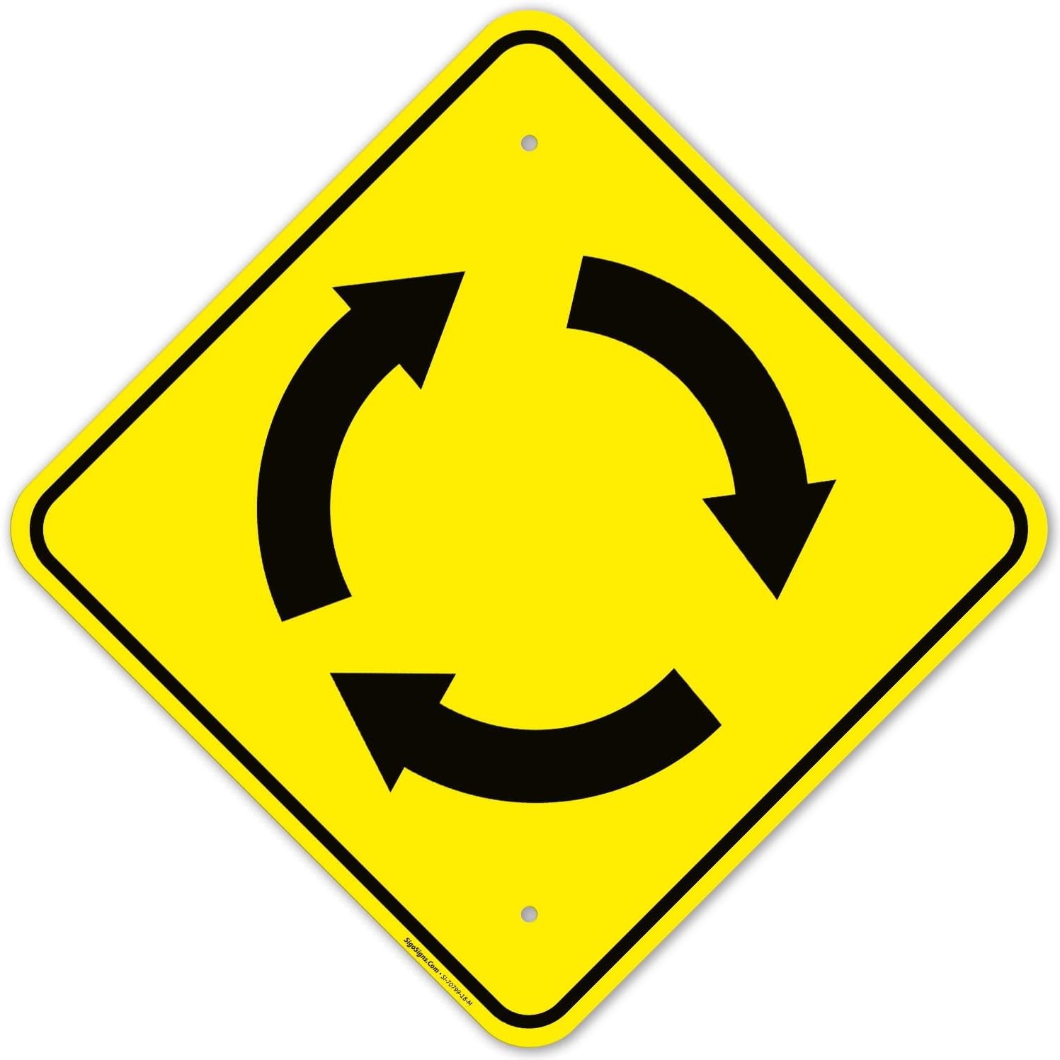 Clockwise Roundabout Graphic Sign, 18x18 Inches, Rust Free .063 Aluminum, Fade Resistant, Made in USA