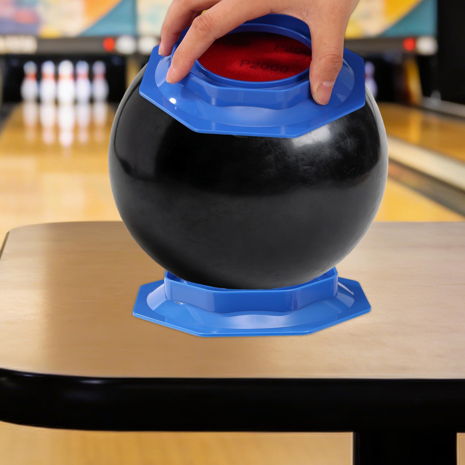 2pz Supporto Carta Vetrata Bowling, Supporto Universale Pad Lucidatura con Carta Vetrata a Spugna & Strumento Manutenzione Superficie Gancio Anello per Esposizione Palline Bowling Sportivo