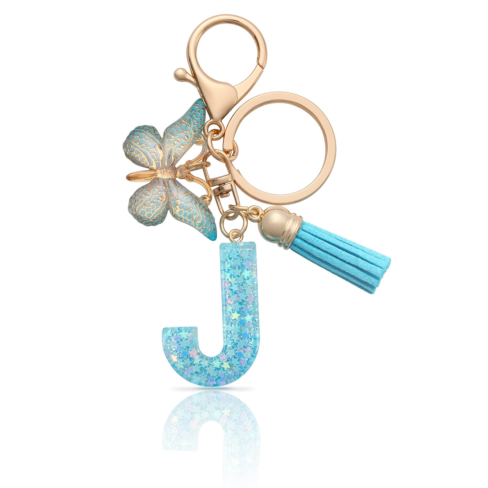 MORSUNBELA Schlüsselanhänger Buchstabe Mädchen Keychain mit Anfangsbuchstabe Schlüssel Anhänger mit Buchstaben für Frauen Damen