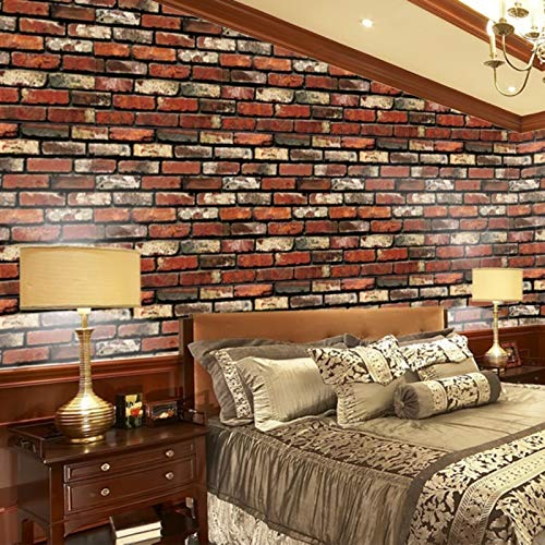 Papel de pared rústico 3D adhesivo de PVC para decoración de habitación de los niños, papel pintado autoadhesivo (color: C, dimensiones: 10 x 42 cm)
