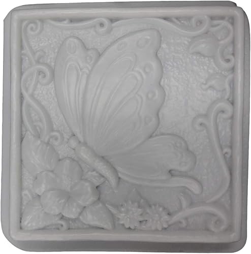 Molde plástico para manualidades de flores de mariposa cuadrada de 14 pulgadas para convertirse en piedras de hormigón 1003