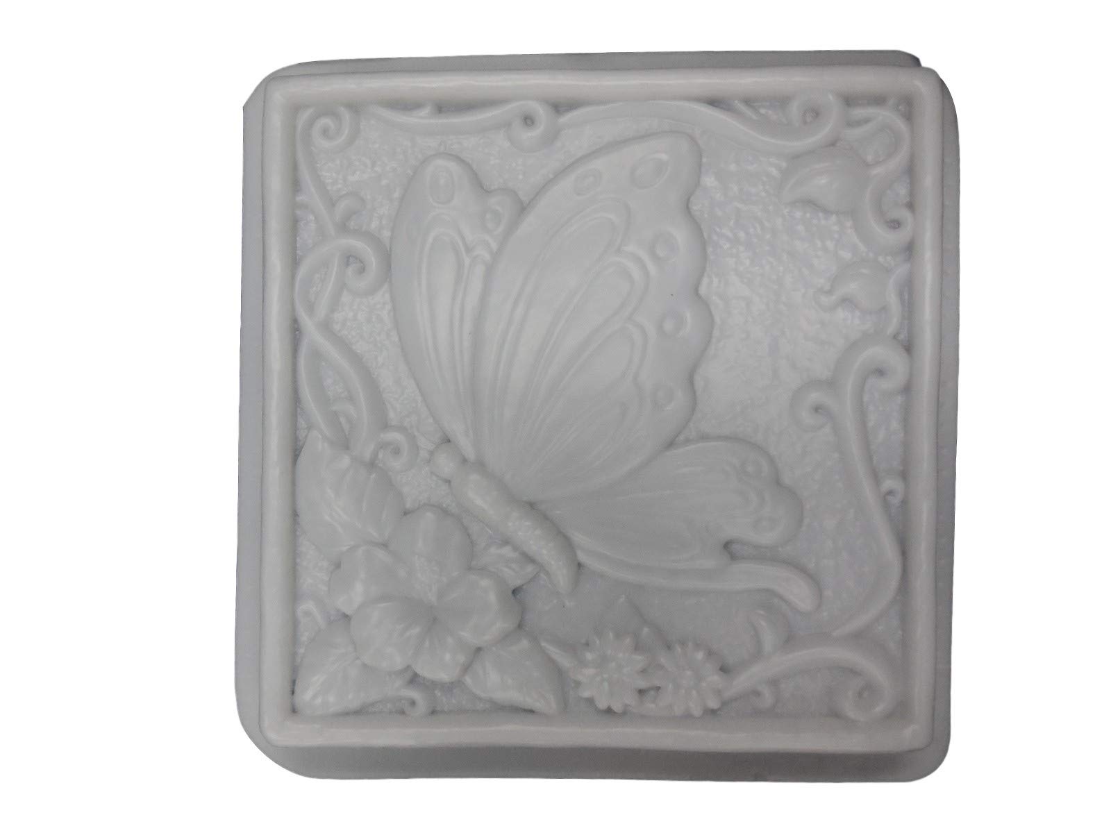 14 inch Square Butterfly Flower Plastic Craft Mold to Make into Concrete Stepping Stones 1003