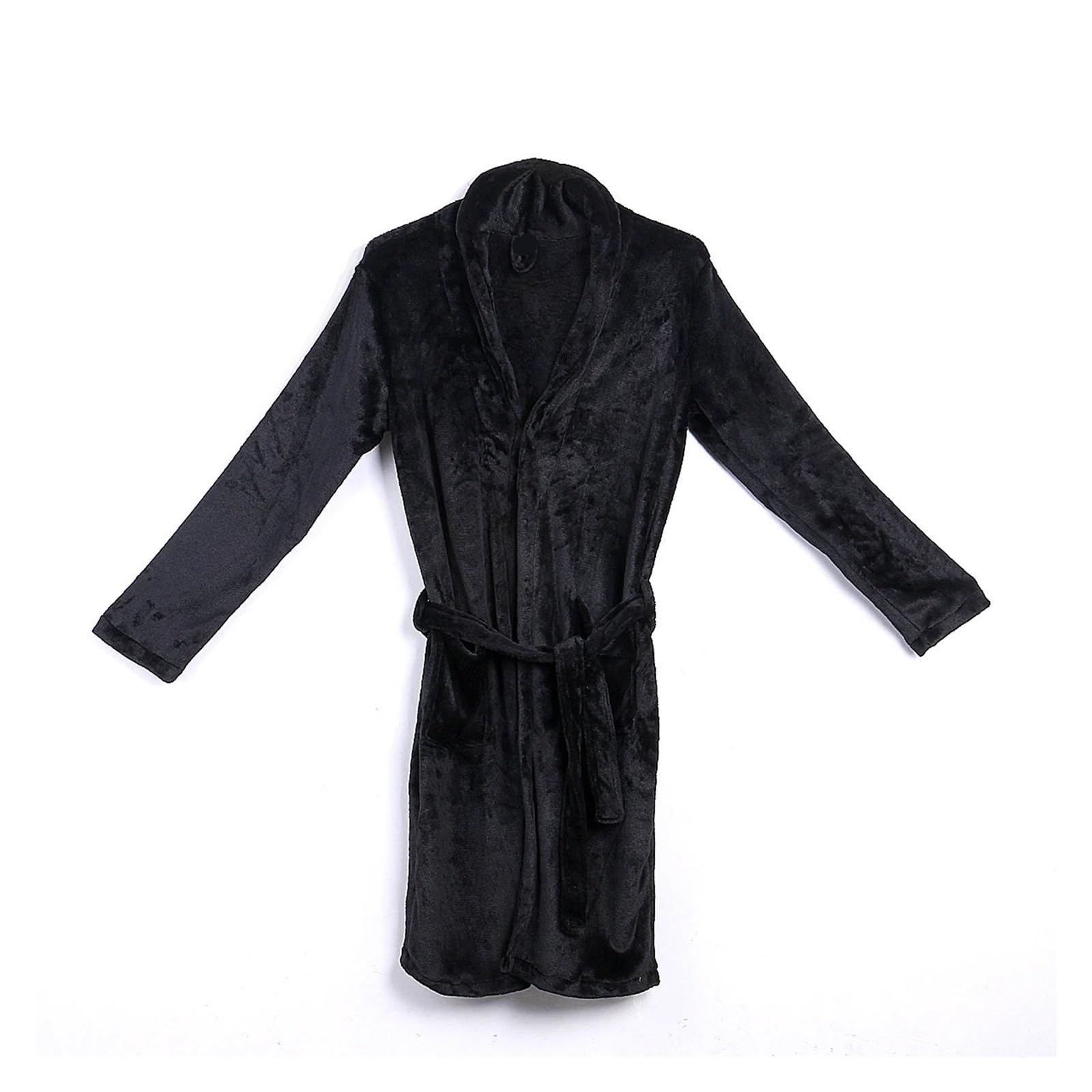 Albornoz Largo para Hombre Albornoz de Felpa for Hombre, con Fajas, Suave, Manga Larga, Dos Bolsillos Laterales, for Invierno, Liso, cálido, Tallas M-XXL
