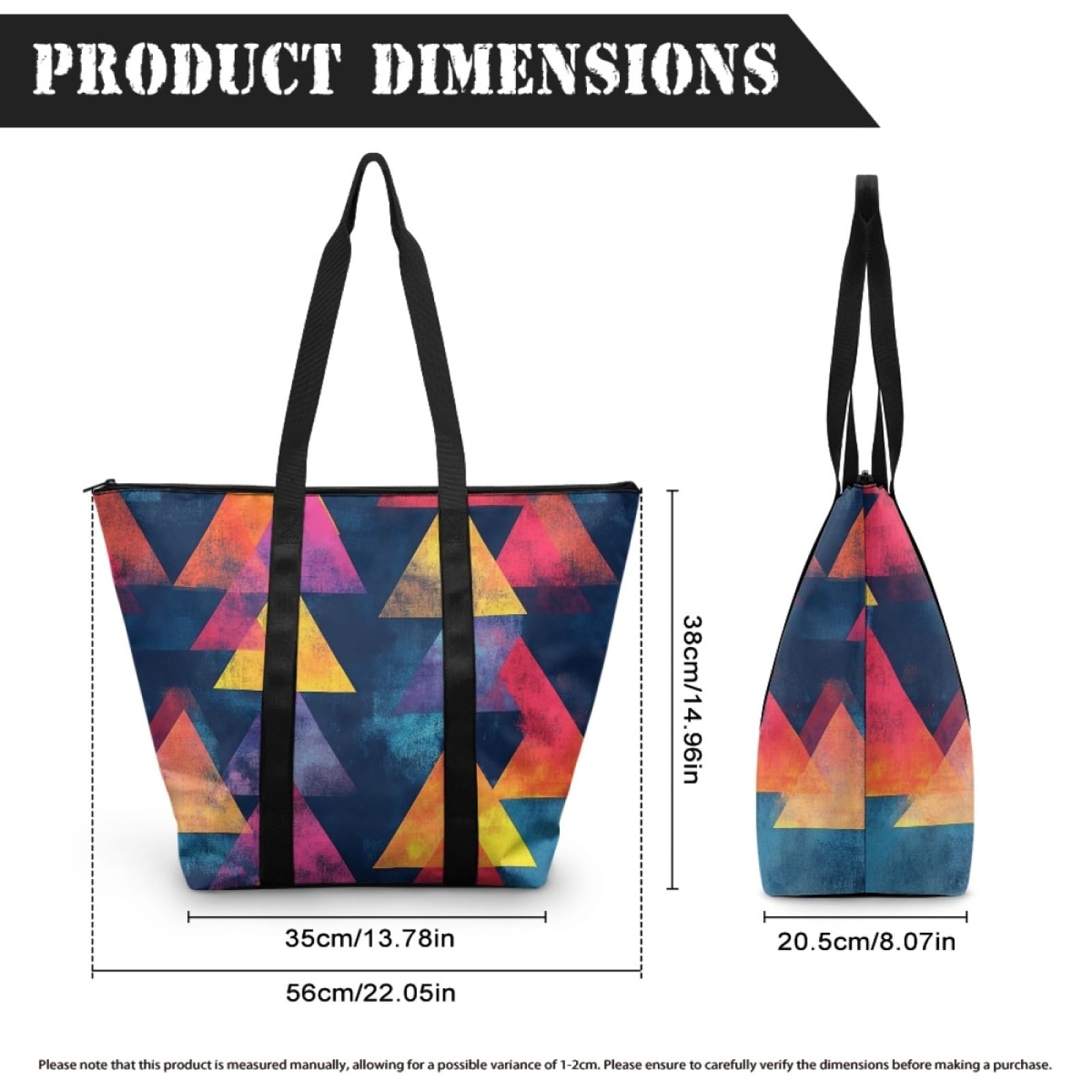 Tote Bag Tela Bolsa Tela Poliéster Bolsa Compra Plegable Bolso de Mano de Mujer Reutilizable Totebag Playa Cremallera Duradero Bolso Viaje