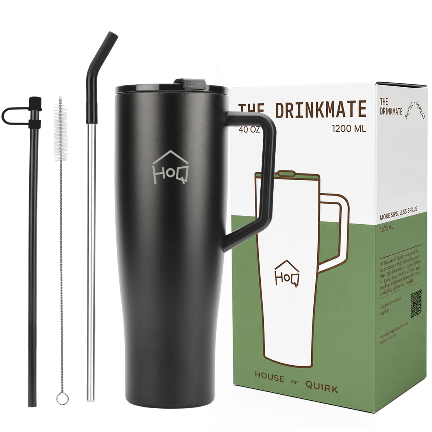 House of Quirk 1200ML Tumbler - Stainless Steel Water Bottle -1