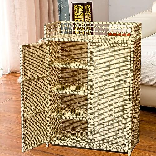 Armoire de rangement en rotin : dites adieu au désordre de vos chaussures d'entrée