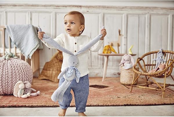 Kaloo - Lapinoo - Pantin Lapin - Peluche Bébé Bi-Matières Jersey et Tricot - 25 cm - Couleur Rose - Matières très Douces - Boîte Cadeau - Dès la Naissance, K969940 - 5