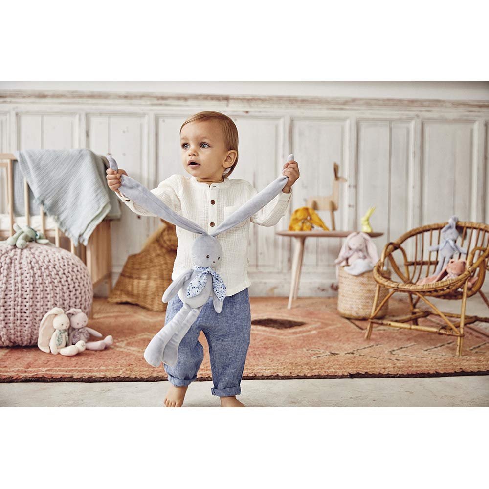 Kaloo - Lapinoo - Pantin Lapin - Peluche Bébé Bi-Matières Jersey et Tricot - 25 cm - Couleur Acqua - Matières très Douces - Boîte Cadeau - Dès la Naissance, K969938 - 5