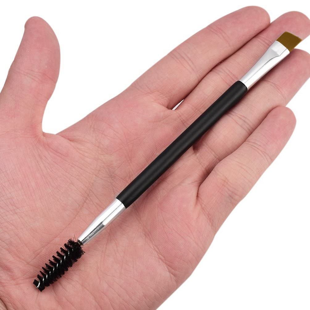 Faigy Double Ended Eyebrow Brush & Spoolie Angled Brow Brush for Precision Application and Blending of Eye Brow Powders, Waxes & Gels - Black - Image 5 thumbnail