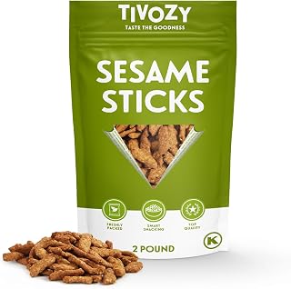 Sesame Sticks Snacks Original 2 Lbs. Delicious and Fresh Gourmet Seed Snacks with the Perfect Mix of Roasted and Salty Flavor for Midday Snacking, Office On-The-Go Indulgence,