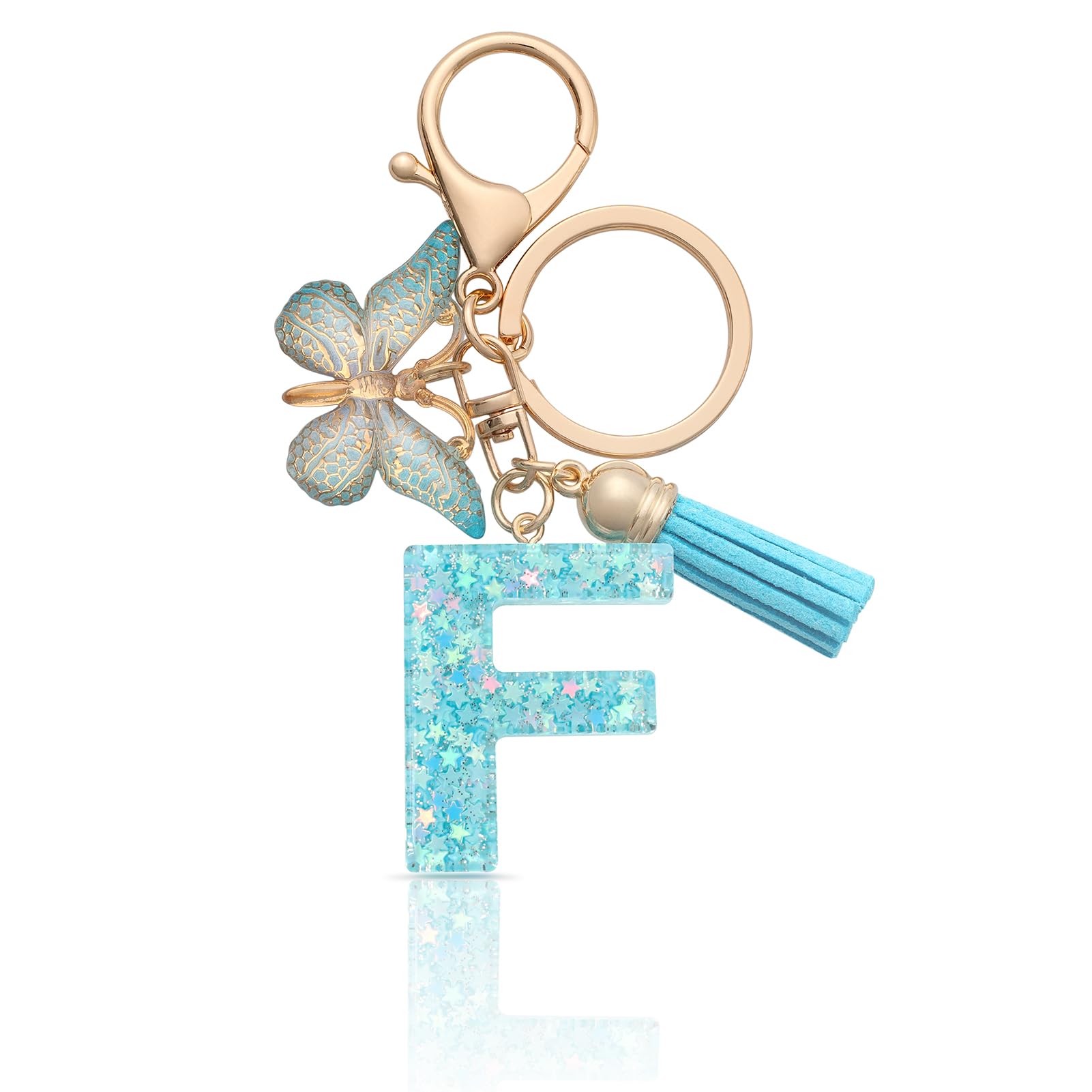 MORSUNBELA Schlüsselanhänger Buchstabe Mädchen Keychain mit Anfangsbuchstabe Schlüssel Anhänger mit Buchstaben für Frauen Damen