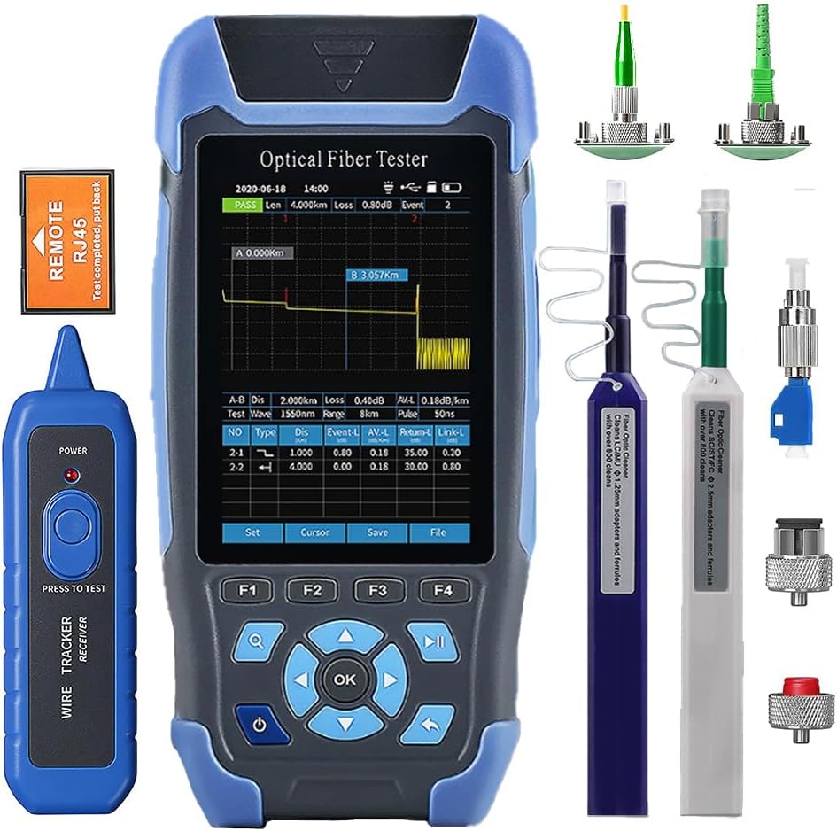 Mini-Pro 1310/1550nm SM OTDR Mulit-Function Tester Built in OPM/OLS / RJ45 Test/VFL Test Rang 5m-60Km Dynamic Range 24dB/22dB Connector APC (YD-3000-APC)