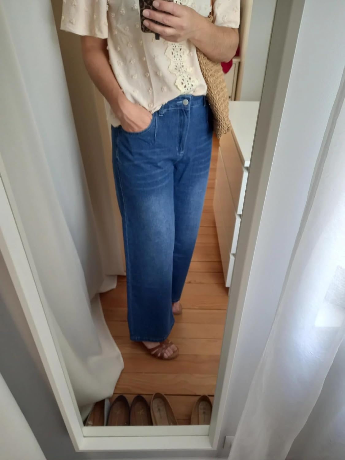 Women's High Waisted Wide Leg Jeans Loose Fit Straight Leg Denim Pants 2025 Trendy - Image 3