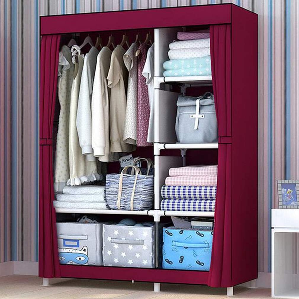 Cloth Wardrobe Clothes Closet, Portable Closet Wardrobe Storage Closet Standing Closet Fabric Cabinet Portable Wardrobe,C_105x45x170cm
