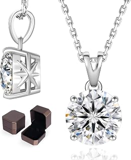 KRKC&CO ネックレス レディース 一粒ダイヤ モアサナイト 4本爪-1.0ct DカラーVVS1 キラキラジュエリー シルバー925 金アレ対応 | 一粒モアッサナイトネックレス・上品な輝きを楽しめるシンプルペンダント・ハイネックにも合わせやすい大人可愛いデザイン・2種類のデザイン×4サイズ展開・鑑定書とギフトボックス付き・誕生日プレゼントにおすすめ