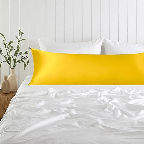 Vista 34 de BEDSUM Paquete de 2 fundas de almohada de satén de seda King para cabello y piel, suaves y lujosas, fundas de almohada con cierre de sobre, 20 x 36