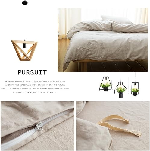 Miniatura 2 de EAVD Juego de funda de edredón rosa, tamaño Queen, de microfibra suave, con cierre de cremallera, con textura, elegante, bohemio, 1 funda de edredón