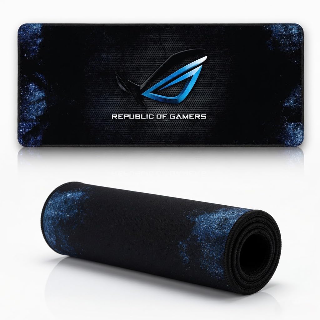 Titan Series (900x400mm) XXL Extended Gaming Mouse Pad - 4mm Ultra-Thick Pro Desk Mat | Blue Galactic Esports Aesthetic | Waterproof Micro-Weave & Anti-Fray Stitched Edges-image-37